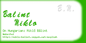balint miklo business card